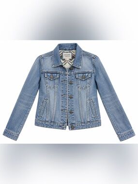 I Love H81 Boho Embroidered Denim Jacket Size Small